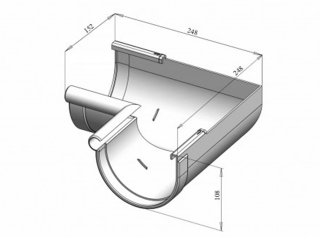 Ereszcsatorna belső sarokelem 90°, 130 mm, antracit, PVC