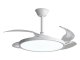 Mennyezeti ventilátor és lámpa, slim design, 4 lapát (36W/2880lm) CCT, távirányítóval, fehér