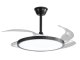 Mennyezeti ventilátor és lámpa, slim design, 4 lapát (36W/2880lm) CCT, távirányítóval, fekete