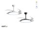 Mennyezeti ventilátor és lámpa, slim design, 4 lapát (36W/2880lm) CCT, távirányítóval, fekete