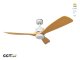 Mennyezeti ventilátor és lámpa, 3 lapát (18W/1440lm) CCT, távirányítóval, fehér - bükk