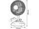 Asztali ventilátor fehér színben (29 cm - 17W), csíptethetős