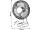 Asztali ventilátor fehér színben (48 cm - 35W) 4 gombos