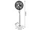 Álló ventilátor (120 cm - 70W) távirányítóval, fém