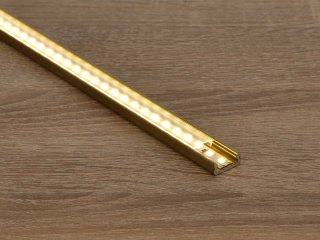 Type-D Arany - Alumínium U profil LED szalagos világításhoz 16x6 mm (Átlátszó búrával)