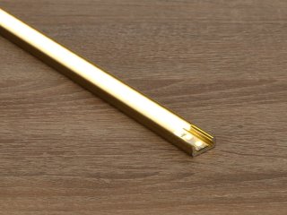 Type-D Arany - Alumínium U profil LED szalagos világításhoz 16x6 mm (Opál búrával)