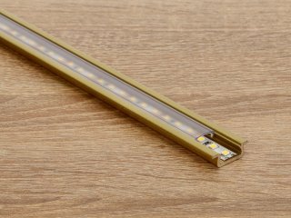 Type-Z Arany - Süllyeszthető LED szalagos alu profil (Átlátszó búrával)