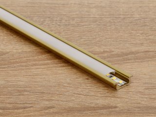 Type-Z Arany - Süllyeszthető LED szalagos alu profil (Félig átlátszó búrával)