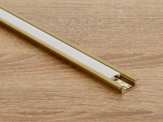Type-Z Arany - Süllyeszthető LED szalagos alu profil (Opál búrával)