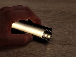 ALP-054 Fekete - Alumínium U profil LED szalaghoz, süllyeszthető (Fekete búrával)