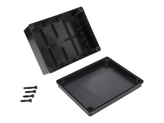S-BOX sima falú kötődoboz csavaros fedéllel, (245x195x95 mm) IP65, fekete