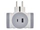 Fali elosztó 2-es + 1 USB + 1 USB-C, fehér, T elosztó