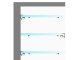 GLASS SHELF Ezüst - üvegpolc profil LED szalaghoz (Opál búrával)