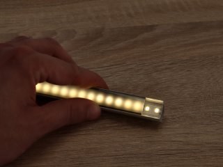 GLASS SHELF Fehér - üvegpolc profil LED szalaghoz (Fekete búrával)