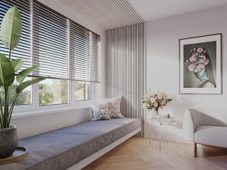 - Fa hatású, hangszigetelő lamella falburkolat, filc hátlappal (260 cm x 30 cm x 1.7 cm) - erezett fehér