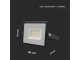 SMD LED reflektor, fekete ház (30W/2510lm) - természetes fehér