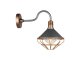 Industrial kültéri oldalfali lámpatest IP65 (E27) matt szürke-rose gold