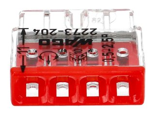 2273 Wago Compact vezeték összekötő, 4 x 2.5mm² vezeték nyílásos