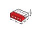 2273 Wago Compact vezeték összekötő, 4 x 2.5mm² vezeték nyílásos (100 db)