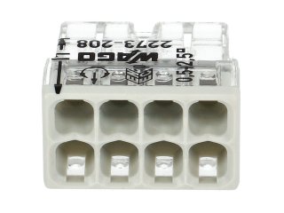 2273 Wago Compact vezeték összekötő, 8 x 2.5mm² vezeték nyílásos