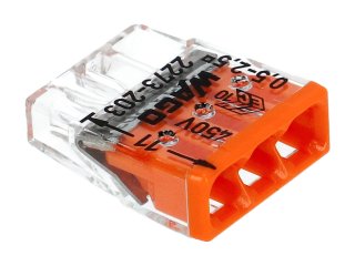 2273 Wago Compact vezeték összekötő, 3 x 2.5mm² vezeték nyílásos (100 db)