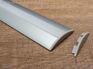 ALP-021 Ezüst - Véglezáró elem alumínium burkolatváltó LED profilhoz, szürke színben