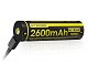 NL1826R Li-ion akkumulátor (18650 méret/ 2600 mAh) Micro-USB