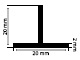 Építő - barkács profilok - Alumínium T profil (20x20x2 mm) nyers