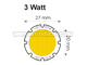 LED COB alumínium panel (9-12V/300mA) 3W - kék