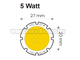 LED COB alumínium panel (9-12V/450mA) 5W - 5500K