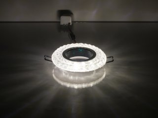 SideLight Crystal-2 üveg spot lámpatest, kör, természetes fehér LED oldalvilágítás