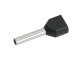 Vezetékre erősíthető érvéghüvely dupla 2x1.5 mm2 vezetékekhez, fekete (100 db)