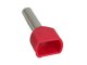 Vezetékre erősíthető érvéghüvely dupla 2x1.0 mm2 vezetékekhez, piros (100 db)
