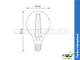 LED lámpa E14 (2W/300°) izzószálas, üveg, meleg f.  (2 db)