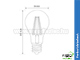 LED lámpa E27 (6W/300°) izzószálas, üveg, meleg COG (2 db)