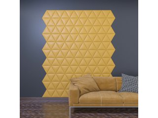 Bőrpanel, bőr falpanel: szabályos háromszög alakú  - Inka 822 Érett citrom (25x21.7 cm)