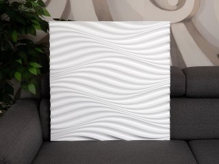 Dekoratív polisztirol falpanel, festhető (60x60 cm) - Wind, sűrű mintás falburkolat