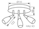 - Kanlux Hali 3I fali-mennyezeti lámpa, G9