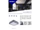 BENO mennyezeti LED lámpa, négyzet alakú, CCT-L G (12W/18W) grafit, meleg-természetes fehér, IP65