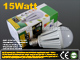 LED lámpa E27 (COB 3530x15/15W/180°) meleg fehér