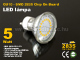 LED lámpa GU10 (COB2835x18/5W/120°) meleg fehér