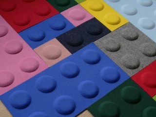 Téglalap alakú filcpanel - filcből készült puha falburkoló, 30cmx15cm, szürke