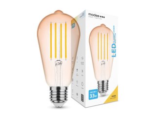 E27 LED izzó Vintage filament (4W/320°) ST64 - extra meleg fehér