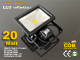 Mozgásérzékelős LED reflektor (20W/COB/120°) Hideg