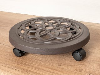 Gurulós virágalátét beltéri, 30 cm, Flora Roll Alu: öntött alumínium, vintage stílus
