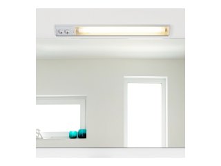 Bath pultmegvilágító lámpa, kapcsolóval, 2 beépített aljzattal (G13 - 18W) meleg fehér - 75.5 cm