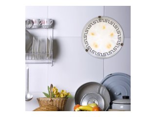 Etrusco mennyezeti lámpa (2xE27) görög mintás opál búrával - 40 cm