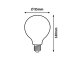 LED filament izzó - E27 8 Watt meleg fehér G95 Globe
