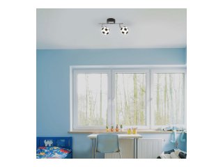 Frankie gyereklámpa, króm, állítható bura (2xG9 - LED izzók - 2x4W) természetes fehér - futball minta
