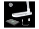 Misha LED asztali lámpa, érintős, szabályozható fényerő + USB töltő (7W) ezüst